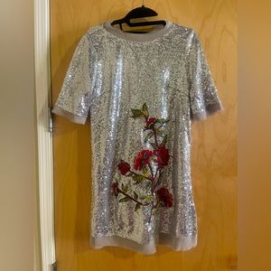 Silver sequin Chelsea & Violet short dress